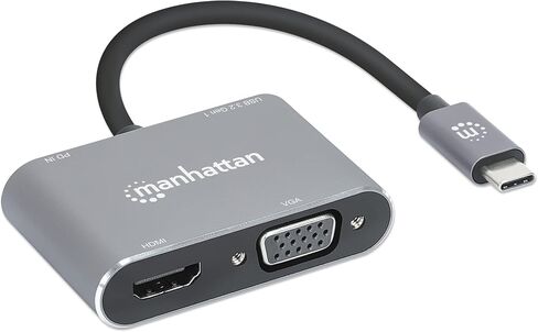 MANHATTAN USB-C to HDMI VGA Adapter 4-in-1 Docking Hub, 87W PD in Kuwait