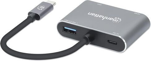 MANHATTAN USB-C to HDMI VGA Adapter 4-in-1 Docking Hub, 87W PD in Kuwait