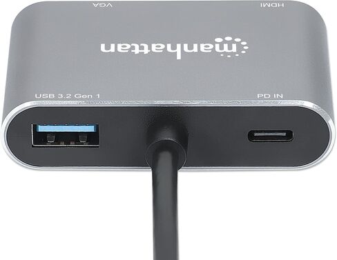 MANHATTAN USB-C to HDMI VGA Adapter 4-in-1 Docking Hub, 87W PD in Kuwait