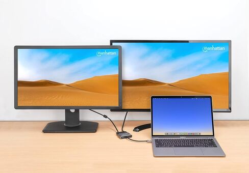 MANHATTAN USB-C to HDMI VGA Adapter 4-in-1 Docking Hub, 87W PD in Kuwait