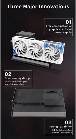 Gugxiom External GPU Dock Station for Thunderbolt 3 4, M.2 Nvme SSD Expansion, PD 60W, RJ45, USB4.0 40Gbps, Graphics Card Dock Supports Daisy Chain, DC/ATX/SFX in Kuwait
