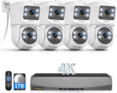 4K PoE Security Camera System Outdoor, 8CH NVR with 1TB HDD in Kuwait