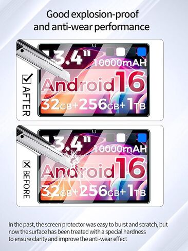 Screen Protector for RebotAi AF13 Tablet 13.4 inch Android 16 Tablet, Anti-Scratch 9H Hardness Touch Sensitive 2.5D Rounded Edges Bubble Free,HD Clear,Easy Installation,2 Pack in Kuwait