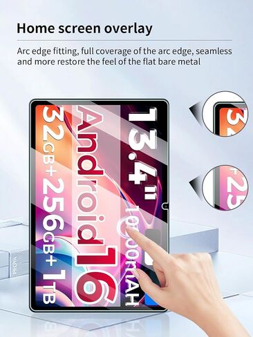 Screen Protector for RebotAi AF13 Tablet 13.4 inch Android 16 Tablet, Anti-Scratch 9H Hardness Touch Sensitive 2.5D Rounded Edges Bubble Free,HD Clear,Easy Installation,2 Pack in Kuwait