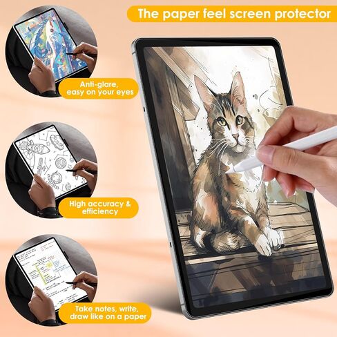 1+1 Pack Screen Protector Compatible With Samsung Galaxy Tab S11/ S10 Lite/ S10 FE/ S9 FE/ S9 (11"& 10.9"), 1 Paper-feel Screen Protector + 1 Tempered Film Screen Protector [Bubble Free] in Kuwait