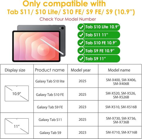 1+1 Pack Screen Protector Compatible With Samsung Galaxy Tab S11/ S10 Lite/ S10 FE/ S9 FE/ S9 (11"& 10.9"), 1 Paper-feel Screen Protector + 1 Tempered Film Screen Protector [Bubble Free] in Kuwait