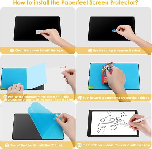 1+1 Pack Screen Protector Compatible With Samsung Galaxy Tab S11/ S10 Lite/ S10 FE/ S9 FE/ S9 (11"& 10.9"), 1 Paper-feel Screen Protector + 1 Tempered Film Screen Protector [Bubble Free] in Kuwait
