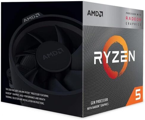 AMD Ryzen 5 3400G Computer CPU Processors (Radeon RX Vega 11 Integrated Graphics, 4 Core/8 Threads, 65W TDP, Socket AM4, 6MB L2+L3 Cache, Boost Frequency up to 4.2GHz, Wraith Stealth Fan) in Kuwait