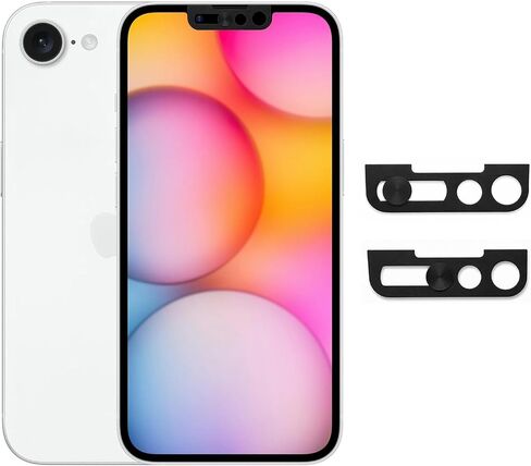 Front Camera Cover Compatible with iPhone 17e/16e/14/14 Plus/13 Series, Anti‑Spy Webcam Slide, Ultra Thin Lens Cap, Lens Protector with Strong Adhesive, Privacy & Security Protector-Black (2 Pack) in Kuwait