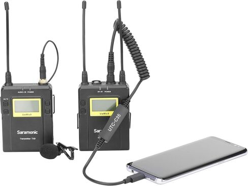 Saramonic UTC-C35 | Locking 3.5mm TRS Male to USB Type-C Output Cable with A/D Converter for iPhone 15, Android Mobile Devices, new iPad, Computers & More in Kuwait