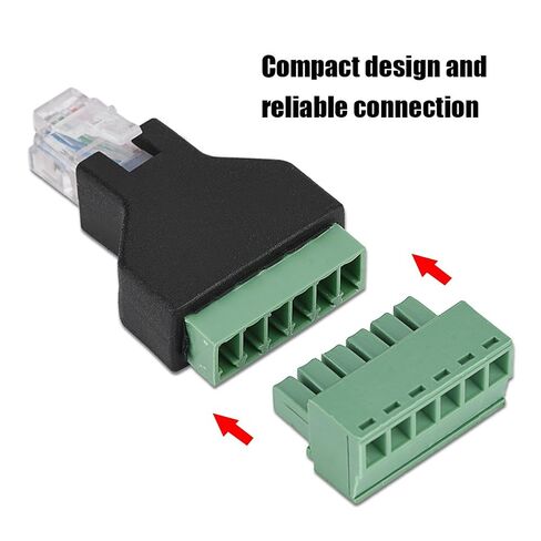 Ethernet RJ12 6P6C Male to Screw Terminal 6 Pin Splitter with Terminal Plug CCTV Adapter Connector in Kuwait