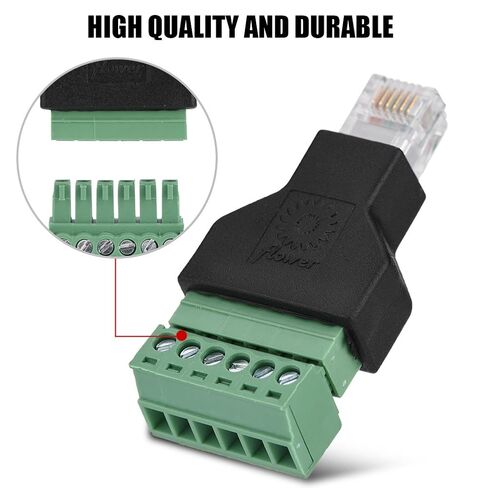 Ethernet RJ12 6P6C Male to Screw Terminal 6 Pin Splitter with Terminal Plug CCTV Adapter Connector in Kuwait