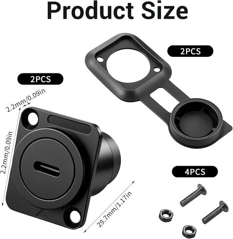 2PCS USB C Panel Mount Coupler Female to Female in Kuwait