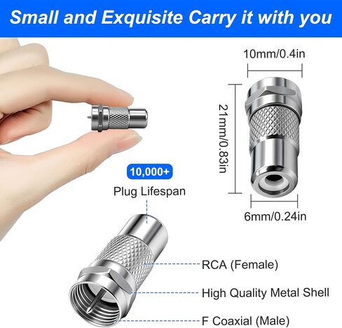 MEIRIYFA F Type Male to RCA Female Coaxial Adapter Phono Plug Connector in Kuwait