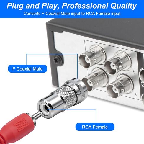 MEIRIYFA F Type Male to RCA Female Coaxial Adapter Phono Plug Connector in Kuwait