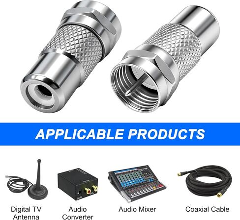 MEIRIYFA F Type Male to RCA Female Coaxial Adapter Phono Plug Connector in Kuwait