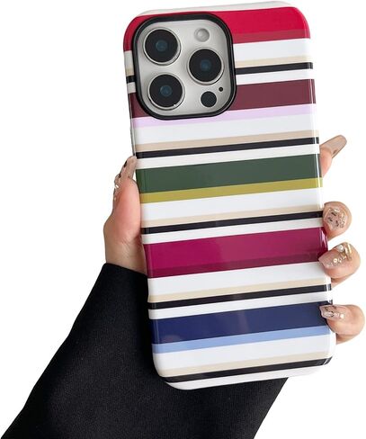 for iPhone 17 Pro Case Cute Yellow Colorful Striped Phone Case in Kuwait