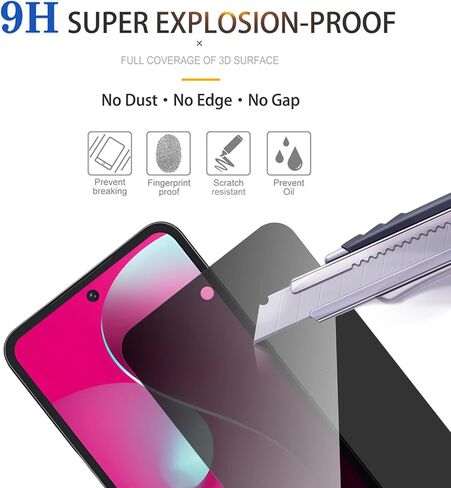 Lolyoo 2 Pack Privacy Screen Protector for T-mobile Revvl 8 Pro in Kuwait