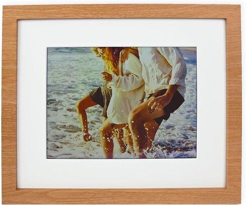 Cloud Canvas Cordless Digital Picture Frame, WiFi Photo Frame with Rechargeable Battery, Wireless App-Controlled Display for Photos & Memories, 10", Wood in Kuwait