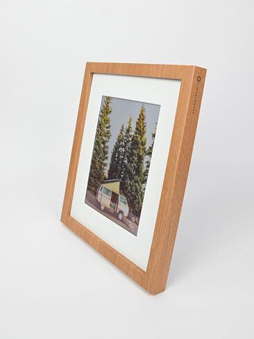 Cloud Canvas Cordless Digital Picture Frame, WiFi Photo Frame with Rechargeable Battery, Wireless App-Controlled Display for Photos & Memories, 10", Wood in Kuwait