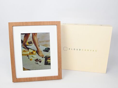 Cloud Canvas Cordless Digital Picture Frame, WiFi Photo Frame with Rechargeable Battery, Wireless App-Controlled Display for Photos & Memories, 10", Wood in Kuwait