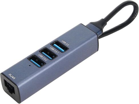 USB to Ethernet Adapter with 100Mbps RJ45 Port and 3 USB Ports, USB 3.0 Hub for Laptop Desktop Tablet, Aluminium Alloy Housing, Plug and Play Network Adapter in Kuwait