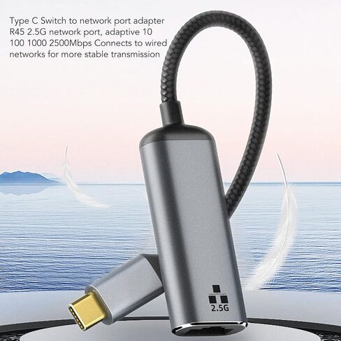 USB C to Ethernet Adapter 2.5 Gigabit High Speed, USB Type C to RJ45 LAN Network Adapter for Laptop, Tablet, Smartphone in Kuwait