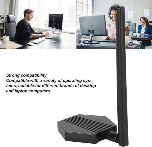 USB External Antenna Wireless USB WiFi Adapter Network Adapter 300Mbps Dual Band 2.4G 5G Plug and Play with External Antenna for Desktop Computers Laptop in Kuwait