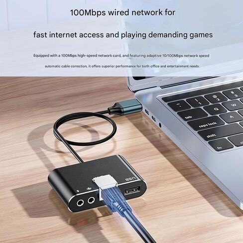 Portable USB Ethernet Adapters 100Mbps Plugs and Play for Travel Business Stable Networking Supports Microphones Connection Stable Fast Speed USB Ethernet Adapters in Kuwait