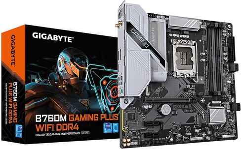 GIGABYTE B760M GAMING PLUS WIFI LGA1700 DDR4 5333MHz(OC) PCIe 4.0 M.2 WiFi + BT 2.5GbE LAN mATX Gaming Motherboard in Kuwait
