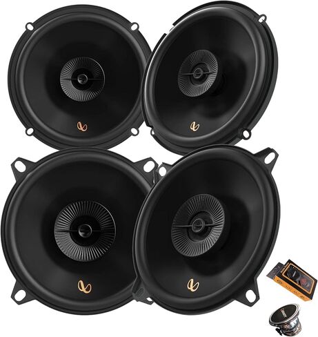 Infinity Primus 603F & PR503F 4-Speaker Bundle - 6.5-Inch and 5.25-Inch 2-Way Car Speakers, 603F 150W Peak, Silk Dome Tweeters, Door/Rear Deck Replacement in Kuwait