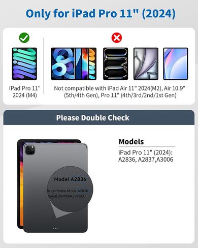 حامل شحن لاسلكي مغناطيسي لجهاز iPad، حامل من سبائك الألومنيوم ثنائي التعديل للمكتب والرسم، متوافق فقط مع iPad Pro 11" M5 (2025) وM4 (2024) in Kuwait