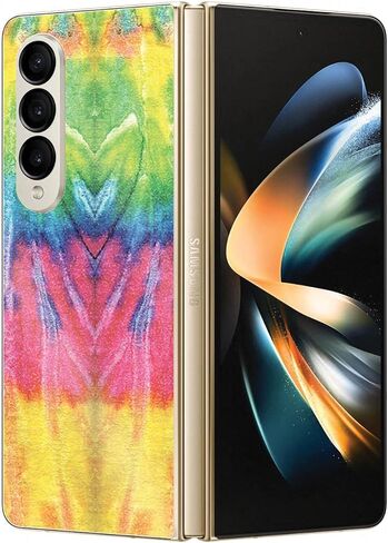MightySkins Glossy Glitter Skin Compatible with Samsung Galaxy Z Fold 4 - Tie Dye 2 | Protective, Durable High-Gloss Glitter Finish | Easy to Apply, Remove, and Change Styles | Made in The USA in Kuwait