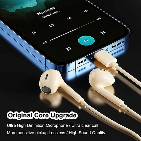 2 Packs USB C Headphones for iPhone 16/15 Phone Earbuds with Microphone & Volume Control HiFi Stereo Type C Earphones for Galaxy S23/S22/S21/S20/Ultra Note 10/20, for Pixel 7/6/6a/5/4,for OnePlus 9 8 in Kuwait
