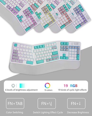 Ergonomic Mechanical Keyboard with Wrist Rest, RGB Backlight in Kuwait