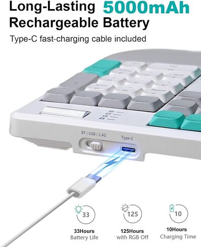 Ergonomic Mechanical Keyboard with Wrist Rest, RGB Backlight in Kuwait