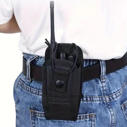 Walkie Talkie Holster with Belt Clip Tactical Molle Two-Way Radio Holder Belt Pouch Bag Tactical Vest Mount Case for Police Officer Security Personnel Hunting Camping Walkie Talkies 2-Way Radio in Kuwait