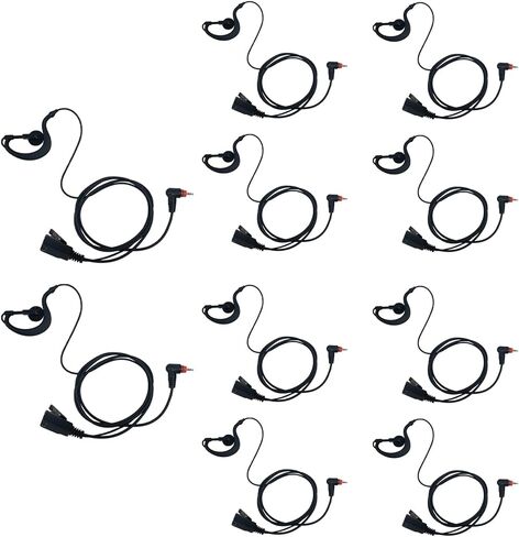 G Shape Earpiece with Mic PTT 1 Pin Walkie Talkie Earpiece Headset Compatible with Motorola SL300 SL3500e SL4000 SL7550 7580 7590 SL8550 TLK100 SL1K SL1M Two Way Radio 10Pack in Kuwait