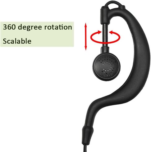 G Shape Earpiece with Mic PTT 1 Pin Walkie Talkie Earpiece Headset Compatible with Motorola SL300 SL3500e SL4000 SL7550 7580 7590 SL8550 TLK100 SL1K SL1M Two Way Radio 10Pack in Kuwait