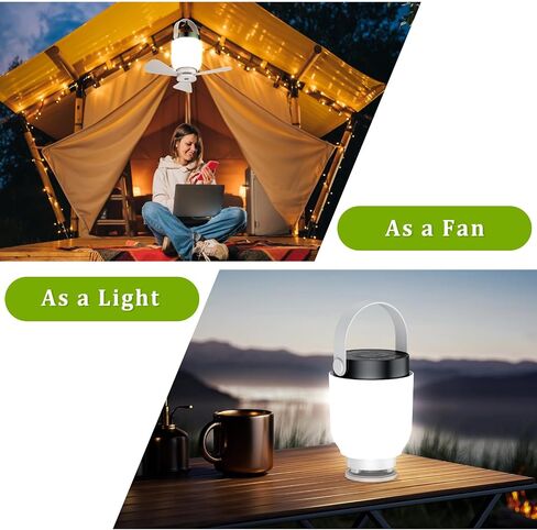 2 in 1 Camping Fan with Lantern, Tent Ceiling Fans with Lights and Remote in Kuwait