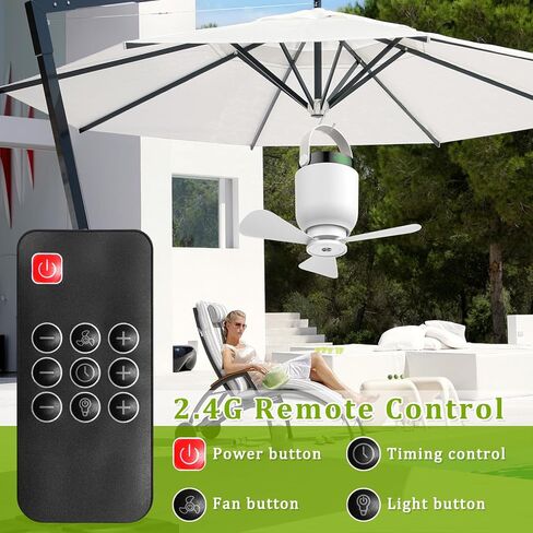 2 in 1 Camping Fan with Lantern, Tent Ceiling Fans with Lights and Remote in Kuwait