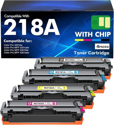 218A Toner Cartridges 4 Pack for HP 218 3201dw 3301fdw High Yield W2180A in Kuwait