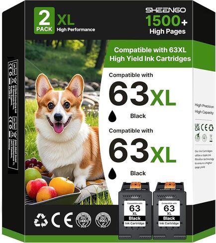63XL Black Ink Cartridge for HP Ink 63 Black for HP Officejet 3830 2-Black in Kuwait