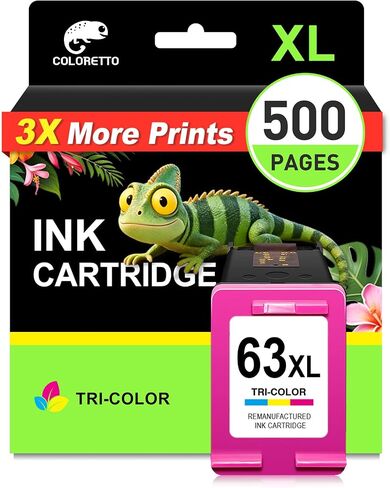 COLORETTO 63XL Color Ink Cartridge for HP 63xl tri-Color Ink in Kuwait