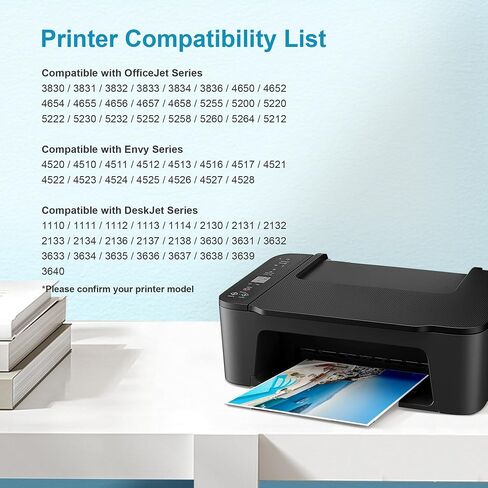 63XL Black Ink Cartridge Compatible for HP Ink 63, High Yield for HP 63 Black Ink Cartridge, Work for HP OfficeJet 3830 4650 5255 5258 5200, Envy 4520 4512 4510, DeskJet 1112 2130 3630 (2 Black Pack) in Kuwait