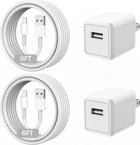 [MFi Certified] iPhone Charger 2Pack 6FT Long Lightning Cable Fast Charging in Kuwait