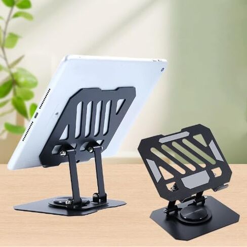 Adjustable Tablet Stand, Metal Foldable Desktop Holder, Compatible with 4-13" Tablet, Portable Monitors, Kindle & More, Silver in Kuwait