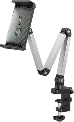 Aluminum Alloy Rotatable Plate Bracket Holder, Mechanical Arm, Universal Cantilever, Universal Metal Desktop Dual Device Bracket, for iPhone, iPad, Tablet, PC Phones in Kuwait