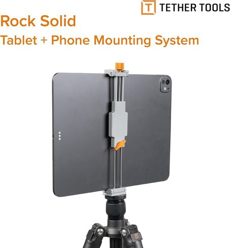 Tether Tools Rock Solid Tablet + Phone Mounting System | Arca-Compatible | Mounts on1/4-20 & 3/8"-16 arms and Clamps | Fits 3.5–9.3" Devices in Kuwait