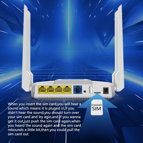 4G LTE Router AC1200 Dual Band Wireless Router with SIM Card Slot Unlocked, SD Slot, USB 3.0 (Work with T-Mobile AT&T Verizon) WE1326-BKC in Kuwait